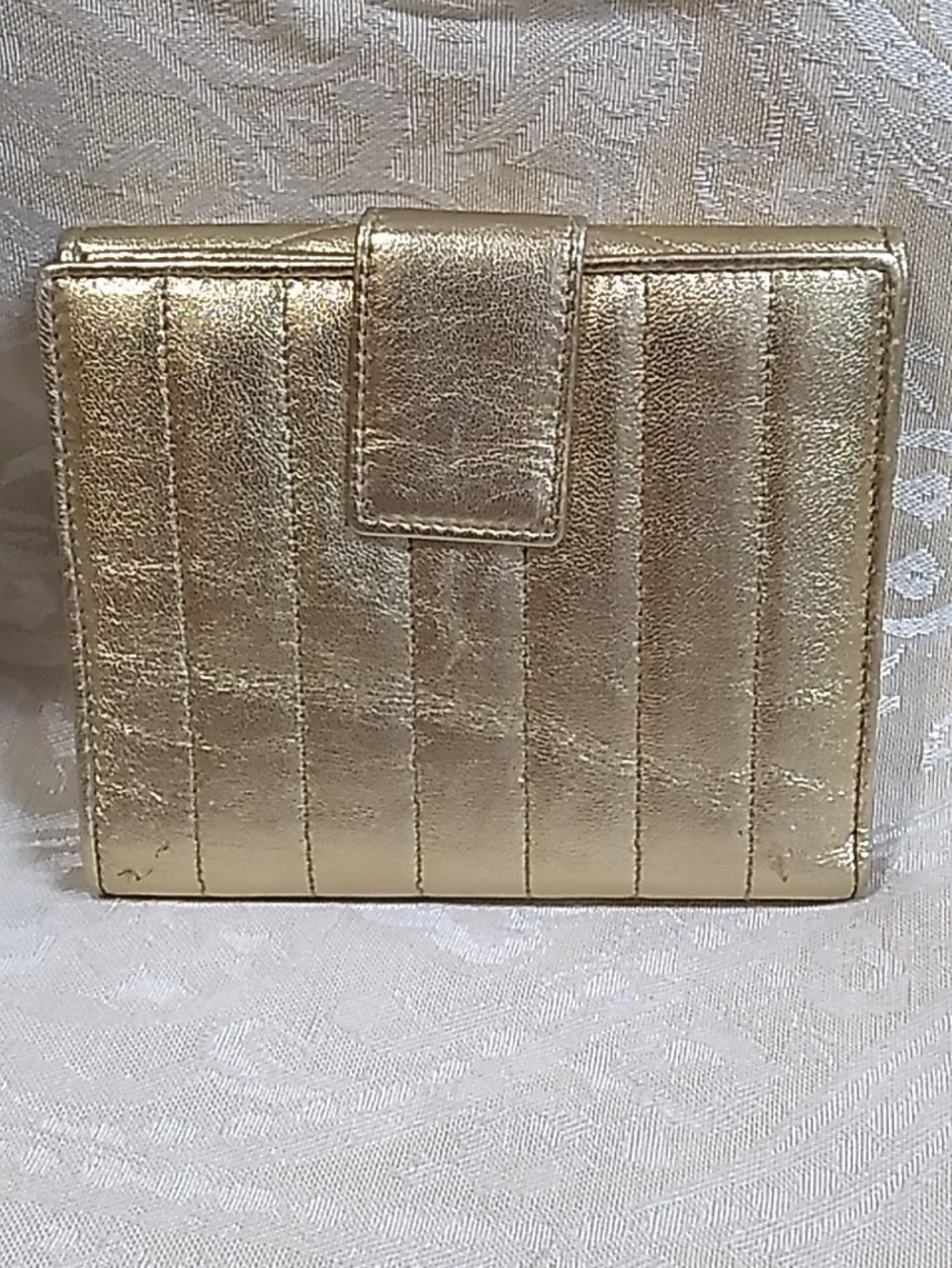 Yves Saint Laurent Gold Leather Wallet - Picture 2 of 9